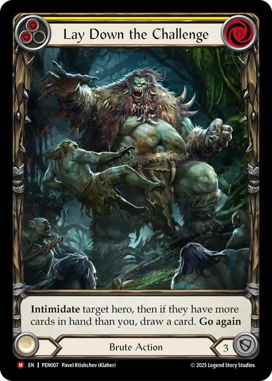 Lay Down The Challenge (Yellow) (Extended Art) [PEN007] (Compendium of Rathe)  Rainbow Foil