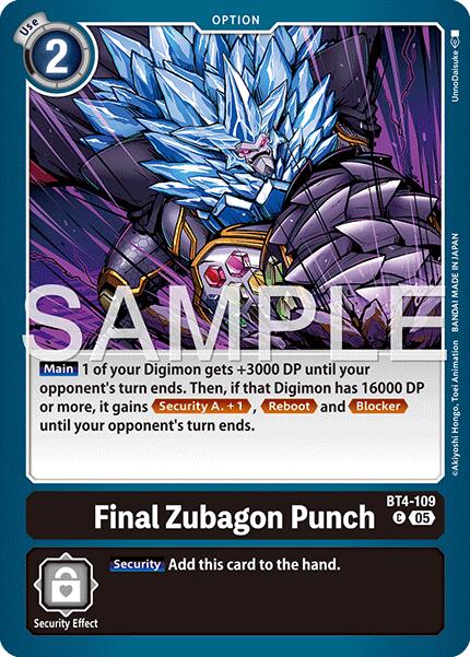 Final Zubagon Punch [BT4-109] (Foil Reprint) [Advanced Booster Digimon Generation]