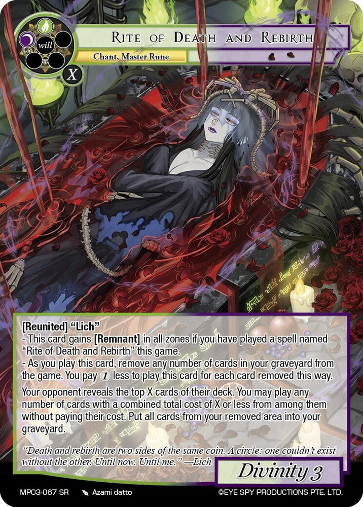Rite of Death and Rebirth (MP03-067 SR) [Masterpiece Collection 03 "Dimensional Hope"]