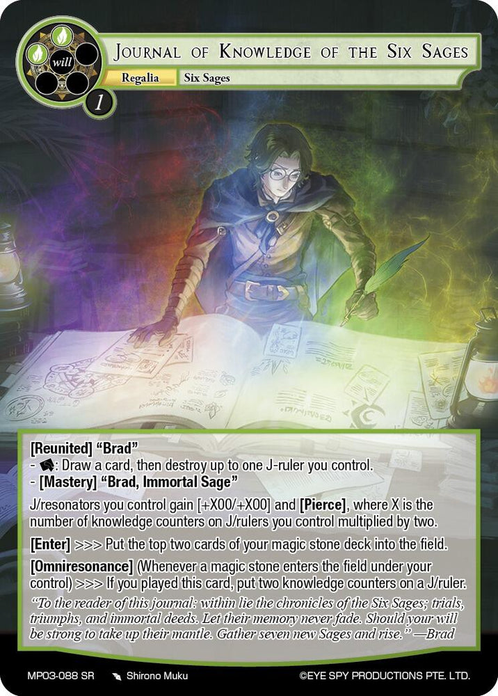 Journal of Knowledge of the Six Sages (MP03-088 SR) [Masterpiece Collection 03 "Dimensional Hope"]