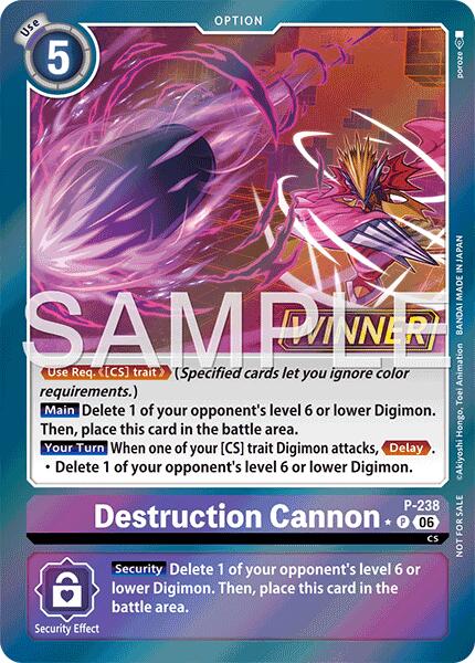 Destruction Cannon [P-238] (Store Tournament 2026 Vol. 2 Winner Pack) [Promotional Cards]