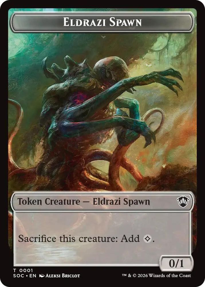 Eldrazi Spawn // Worm Double-Sided Token [Secrets of Strixhaven Commander Tokens]