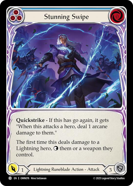 Stunning Swipe (Blue) [OMN076] (Omens of the Third Age)  Rainbow Foil