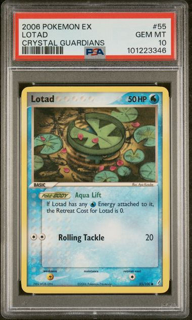 PSA 10 - 2006 EX Crystal Guardians Lotad 55/100 Pokemon Card