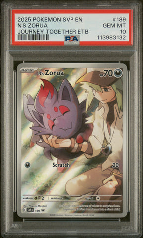 Pokemon N's Zorua Journey Together Black Star Promo 189/159 PSA 10