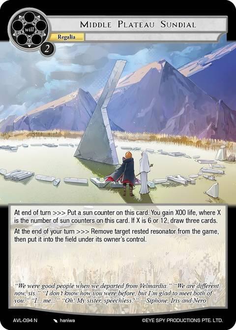Middle Plateau Sundial (AVL-094 N) [Attack on Velmardia]