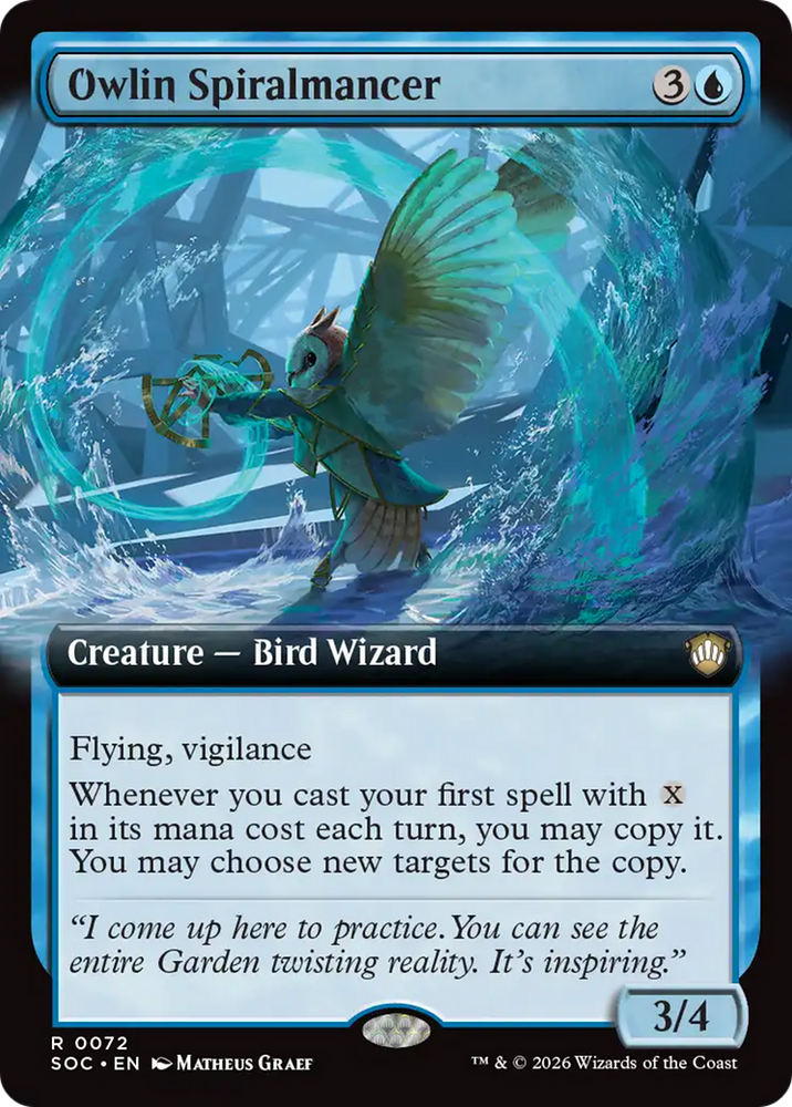 Owlin Spiralmancer (Extended Art) [Secrets of Strixhaven Commander]