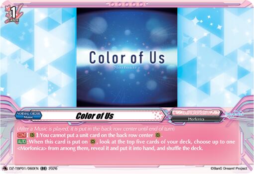 Color of Us (DZ-TBP01/060EN) [BanG Dream! Girls Band Party!]