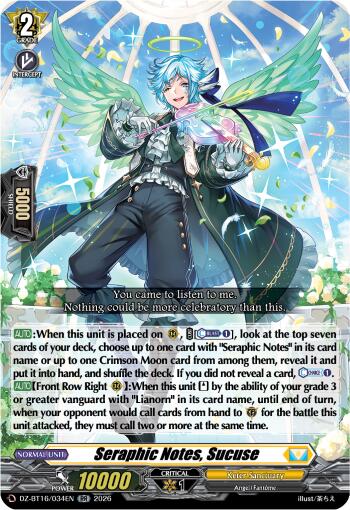 Seraphic Notes, Sucuse (DZ-BT16/034EN) [Parallactic Dawn]