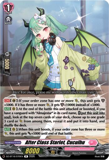 After Class Starlet, Cuculhu (DZ-BT16/070EN) [Parallactic Dawn]