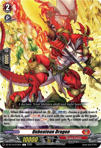 Unbeateun Dragon (DZ-BT16/072EN) [Parallactic Dawn]