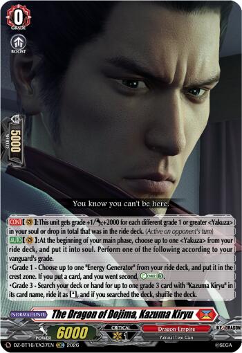 The Dragon of Dojima, Kazuma Kiryu (DZ-BT16/EX37EN) [Parallactic Dawn]