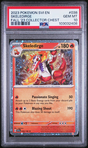 Pokemon Skeledirge Cosmos Holo 🔥POP 13🔥 Fall 23 Collector Chest 038 PSA 10