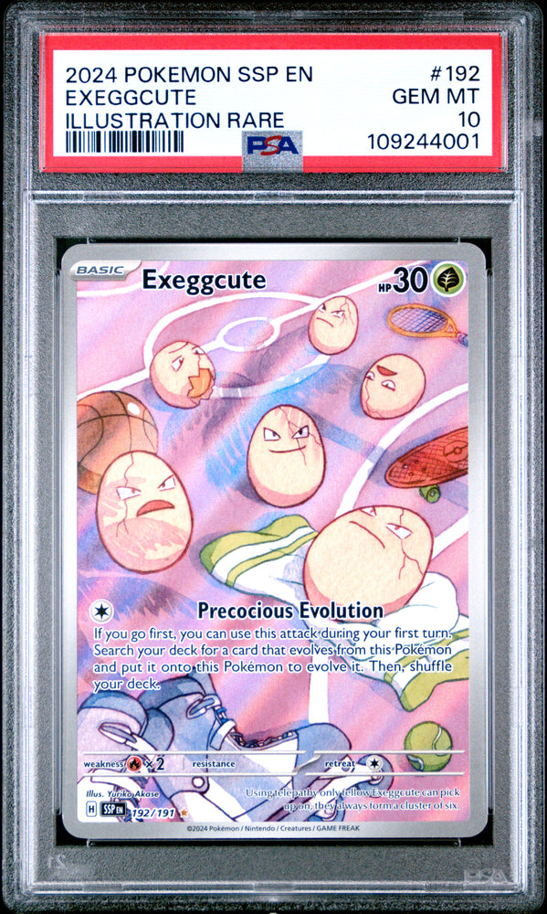 Pokemon Exeggcute Illustration Rare Ssp En Surging Sparks 192/191 PSA 10