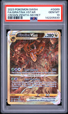 Pokemon Giratina Vstar Secret Sword Shield Crown Zenith Gg69/Gg70 PSA 10