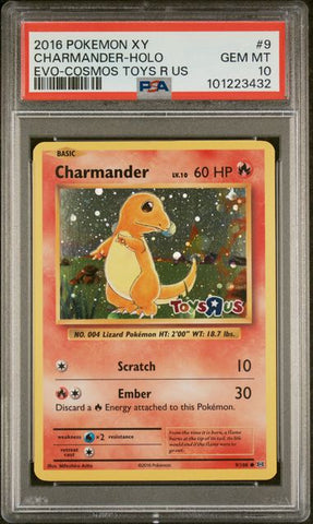 PSA 10 - 2016 Pokemon XY Evolutions Toys R Us 9/108 Charmander Comos Holo