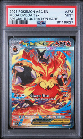 Pokemon Mega Emboar EX Special Illustration Rare Ascended Heroes 273 PSA 9