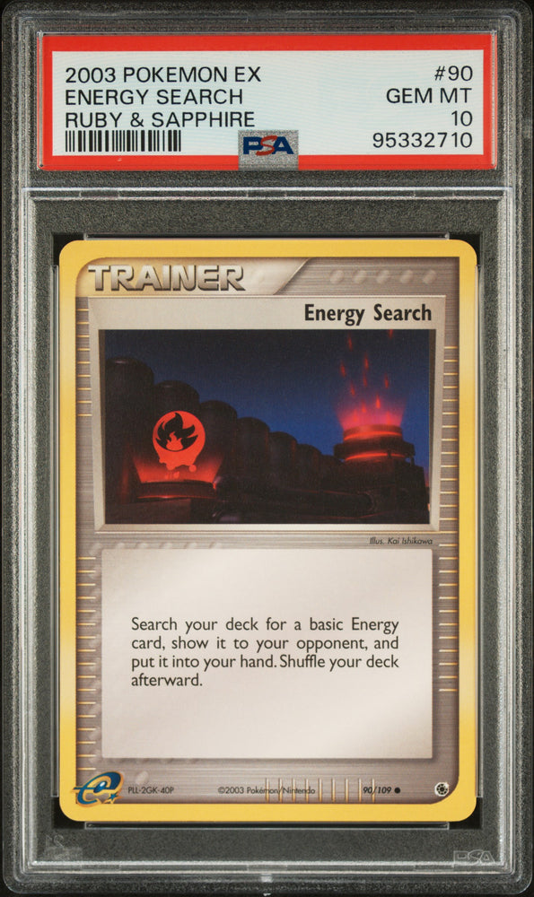 Energy Search🔥POP 9🔥2003 EX Ruby & Sapphire 90/109 PSA Gem Mint 10