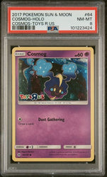 PSA 8 - 2017 S&M Base Toys R Us EXCLUSIVE STAMPED Cosmog 64/149 Cosmos Holo