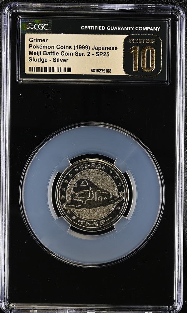 Pokemon Grimer Sludge 1999 Meiji Battle Coin Series 2 SP25 CGC Pristine 10 🔥POP 10🔥