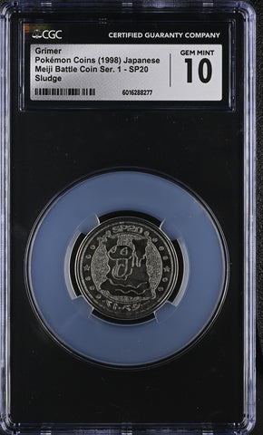 Pokemon Grimer Sludge 1998 Meiji Battle Coin Series 1 SP20 CGC 10 🔥POP 12🔥