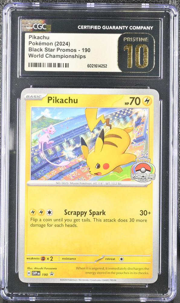 Pokemon Pikachu World Championships Black Star Promos 190 CGC Pristine 10