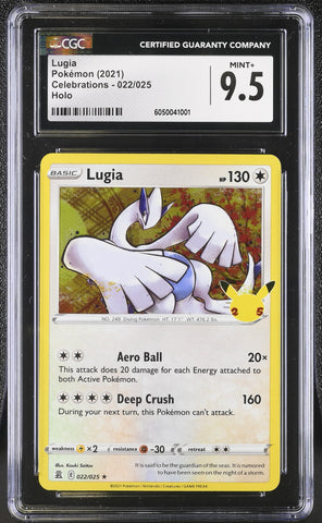 Pokemon Lugia 022/025 Celebrations 25th Anniversary Stamped CGC 9.5 Mint+ Pokemon Card