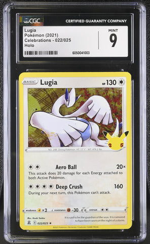 Pokemon Lugia 022/025 Celebrations 25th Anniversary Stamped CGC 9 Mint Pokemon Card