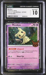 Pokemon Mimikyu Cosmos Holo Trick Or Trade Booster 037/091 CGC Gem Mint 10