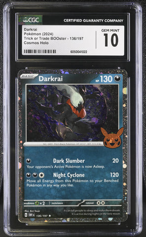 Pokemon Darkrai Cosmos Holo Trick Or Trade Booster 136/197 CGC Gem Mint 10