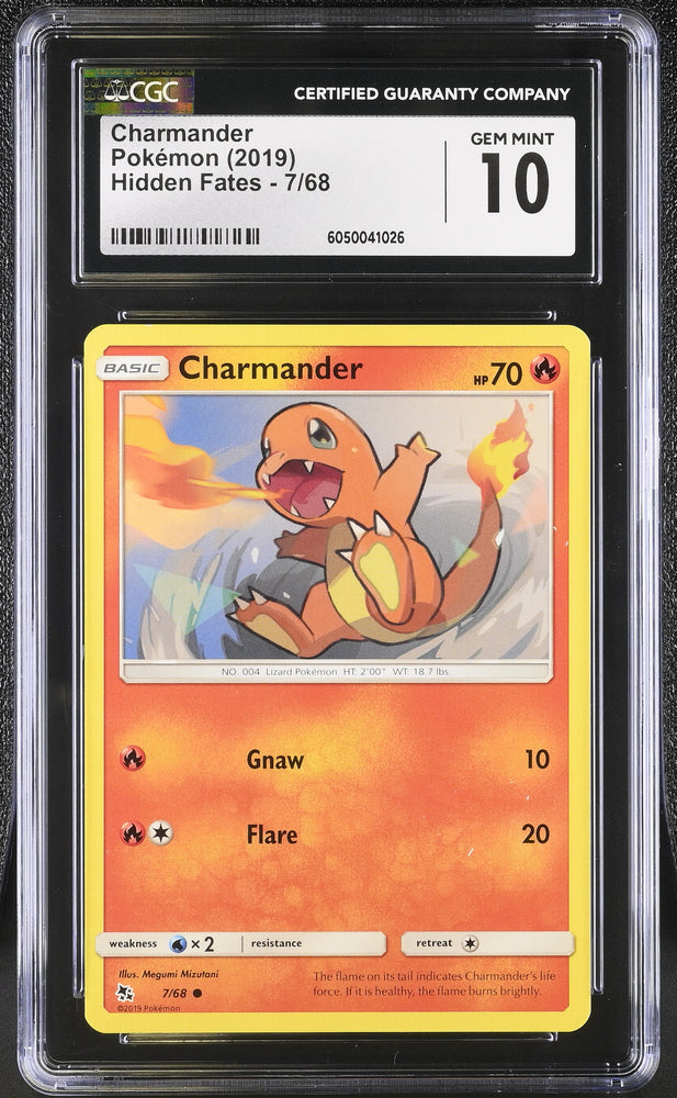 Pokemon Charmander Hidden Fates 7/68 CGC Gem Mint 10