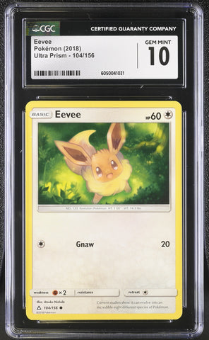 Pokemon Eevee Ultra Prism 104/156 CGC Gem Mint 10