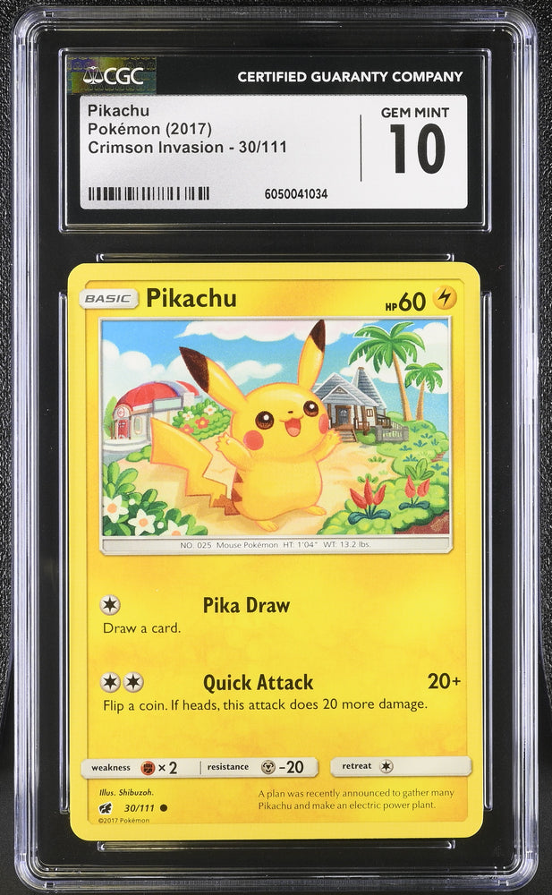 Pokemon Pikachu Crimson Invasion 30/111 CGC Gem Mint 10