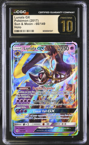 POP 1 🔥 Pokemon Lunala CGC Pristine 10 S&M Base 66/149 Pokemon Card