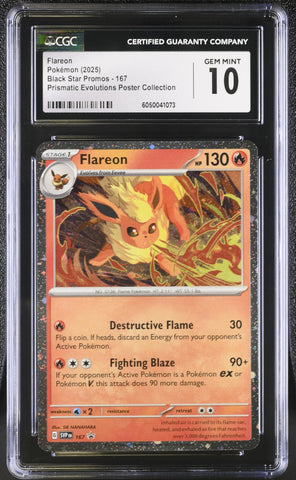 Pokemon Flareon Cosmos Holo Exclusive 2025 S&V Promo SVP167 CGC Gem Mint 10
