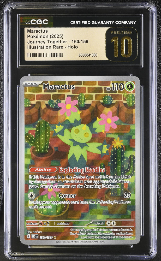 Pokemon Maractus CGC Pristine 10 S&V Journey Together Pokemon Card