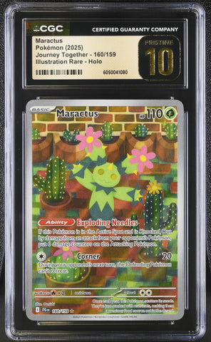 Pokemon Maractus CGC Pristine 10 S&V Journey Together Pokemon Card