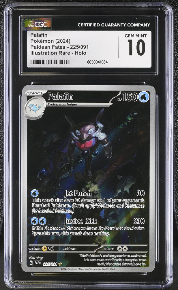 Pokemon Palafin Illustration Rare Holo Paldean Fates 225/091 CGC Gem Mint 10