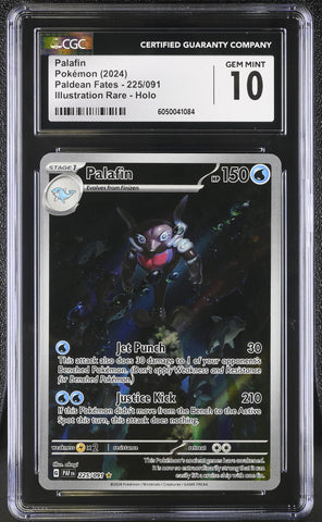 Pokemon Palafin Illustration Rare Holo Paldean Fates 225/091 CGC Gem Mint 10