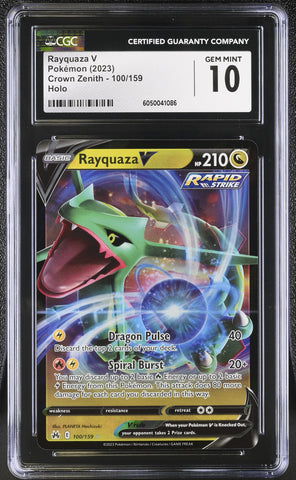 Pokemon Rayquaza V Holo Crown Zenith 100/159 CGC Gem Mint 10