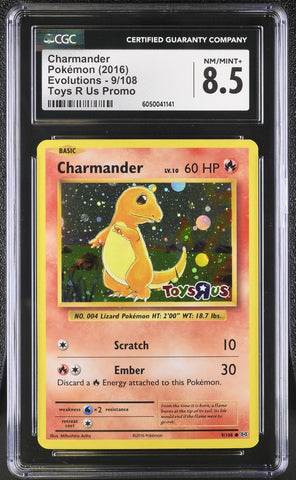 Pokemon Charmander Toys R Us Stamped XY Evolutions 9/108 CGC 8.5 NM/Mint+ Pokemon Card