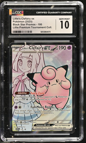 Pokemon Lillie's Clefairy ex Promo 195 CGC 10 Gem Mint Pokemon Card