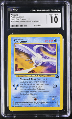 Pokemon 2002 WOTC Black Star PROMO Articuno 22 CGC Gem Mint 10