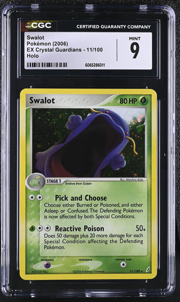 Pokemon Swalot Rare Holo 2006 EX Crystal Guardians 11/100 CGC Mint 9