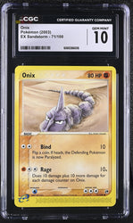 Pokemon Onix EX Sandstorm 71/100 CGC Gem Mint 10