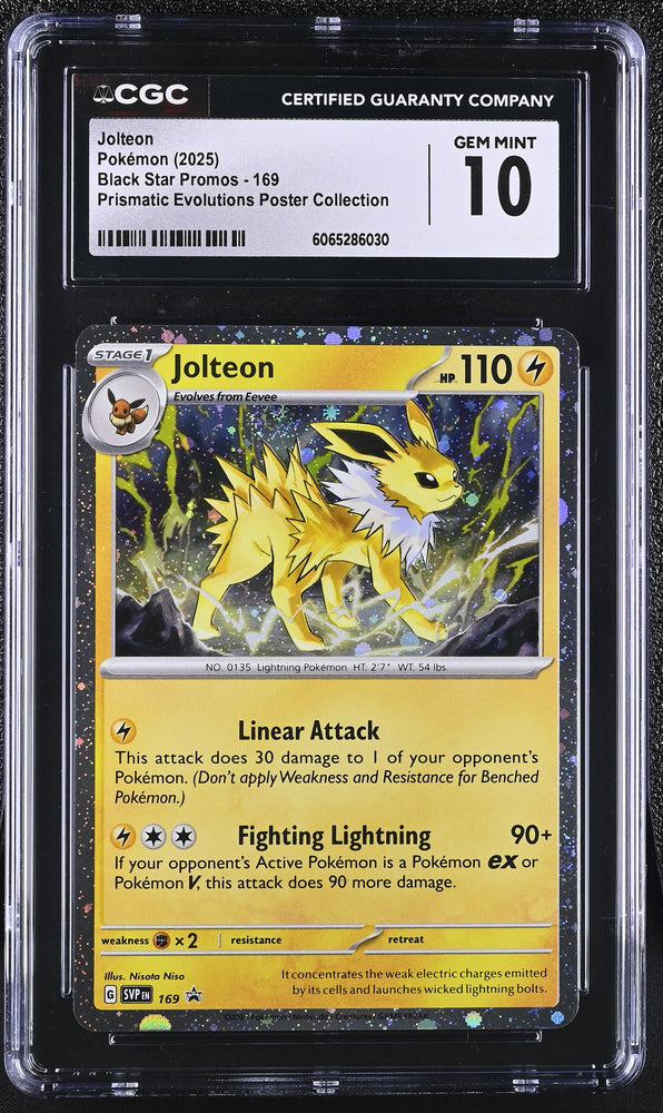 Pokemon Jolteon Cosmos Holo Swirl Exclusive 2025 S&V Promo SVP169 CGC Gem Mint 10