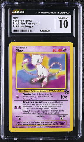 Pokemon Mew Pokemon League Promo 2000 WOTC Promo 8 CGC Gem Mint 10