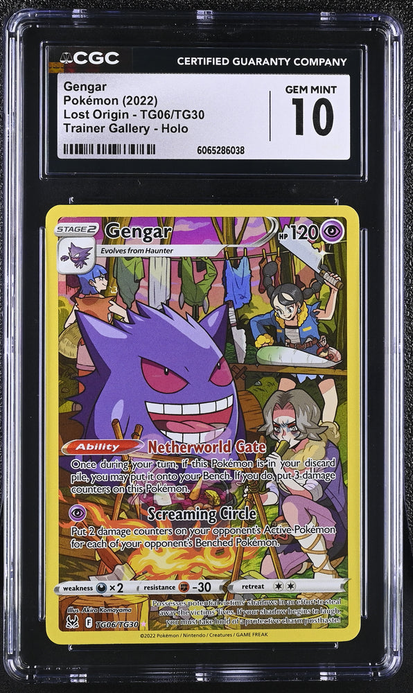Pokemon Gengar Trainer Gallery Holo 2022 Lost Origin TG06 CGC Gem Mint 10 Pokemon Card