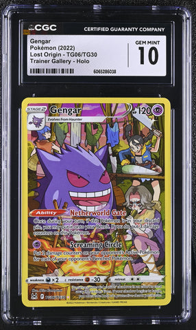 Pokemon Gengar Trainer Gallery Holo 2022 Lost Origin TG06 CGC Gem Mint 10 Pokemon Card