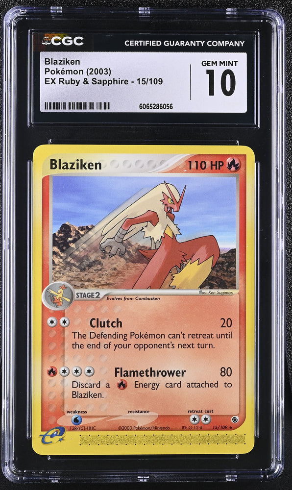 Pokemon Blaziken EX Ruby & Sapphire 15/109 CGC Gem Mint 10